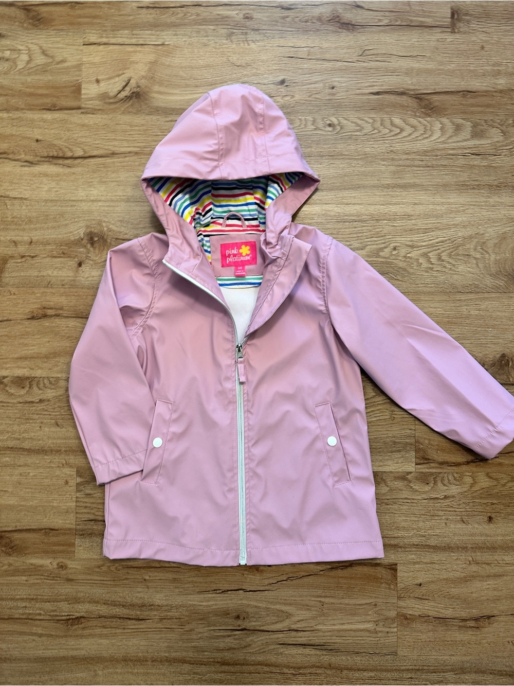 Pink Platinum Light Pink Hooded Raincoat